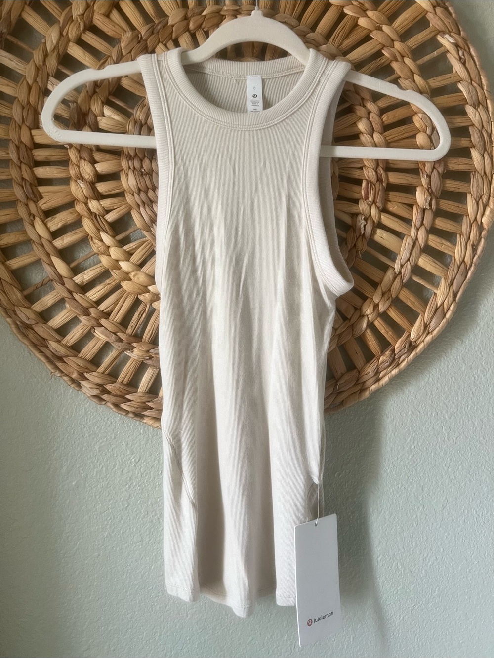 lululemon athletica Cream Ribbed Tank Top